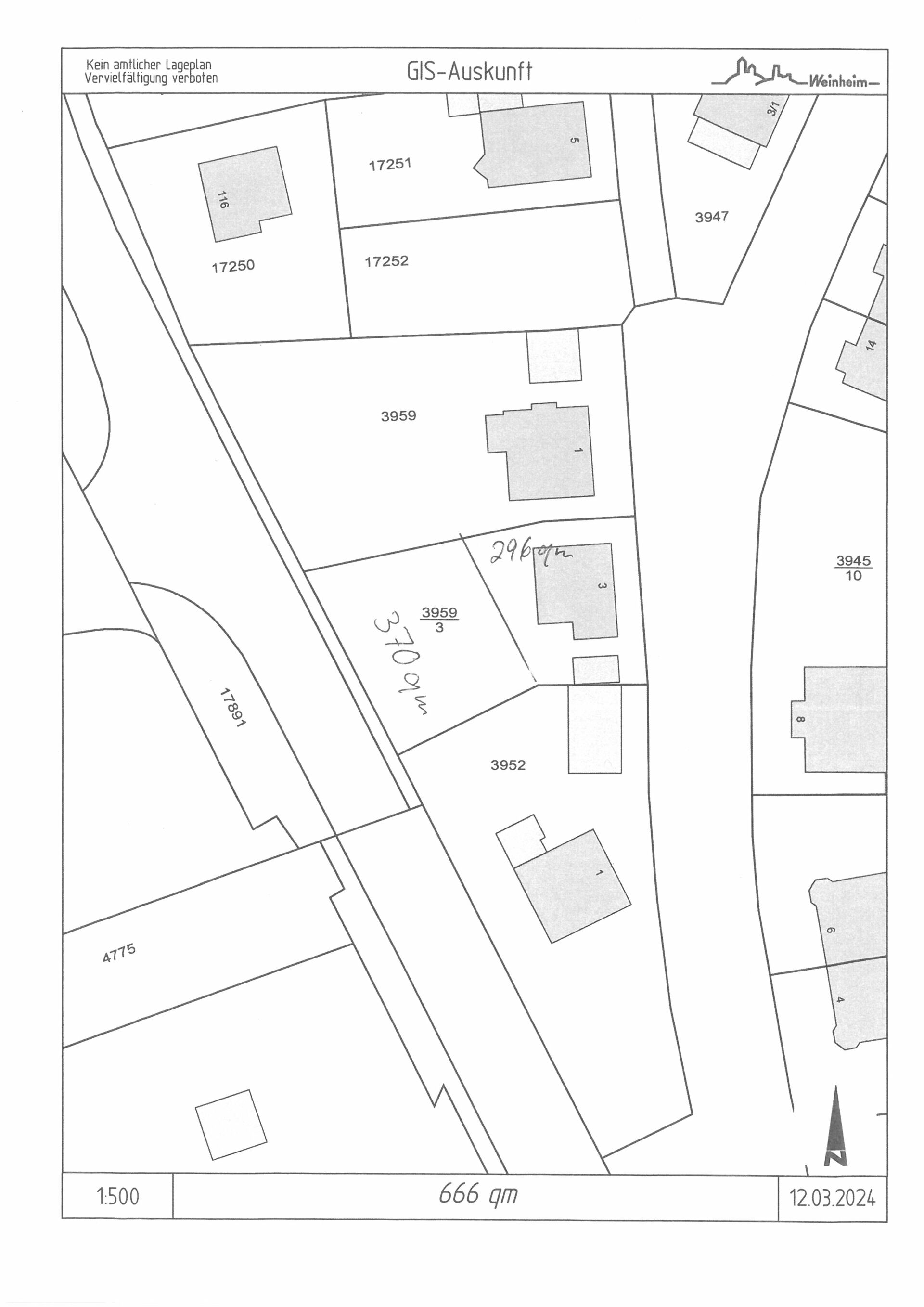 Grundstück für 1 Fam.-Haus, Weinheim-Nord, unterm Römerloch -VERKAUFT- in Weinheim